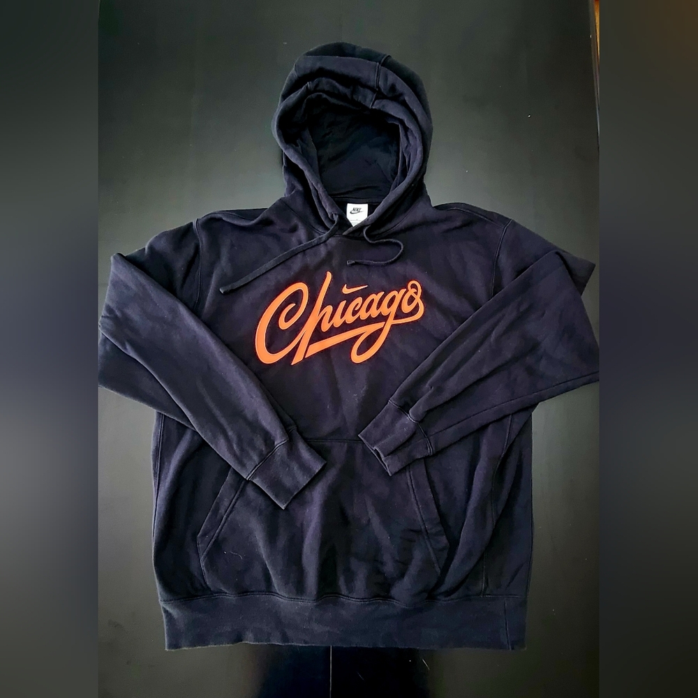 EUC Nike Chicago Pullover Hoodie - Black/Orange, Size L & XL Available